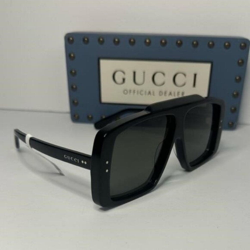 💯 - Authentic Gucci Grey Shield Unisex Sunglasses GG1369S 001 - Picture 11 of 11